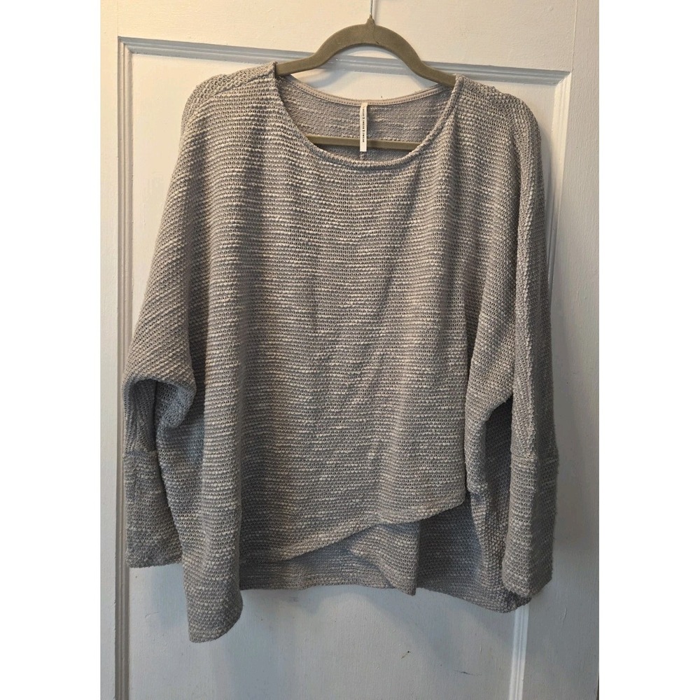 S Twelve Grey Knit Sweater. Dolman Sleeves.  Irregular Hem. Oversized.